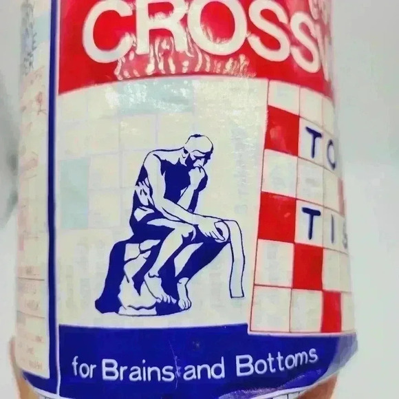 VTG 1975 Crossword Puzzle Toilet Tissue Paper The Thinking Man's Bathroom - Picture 8 of 9